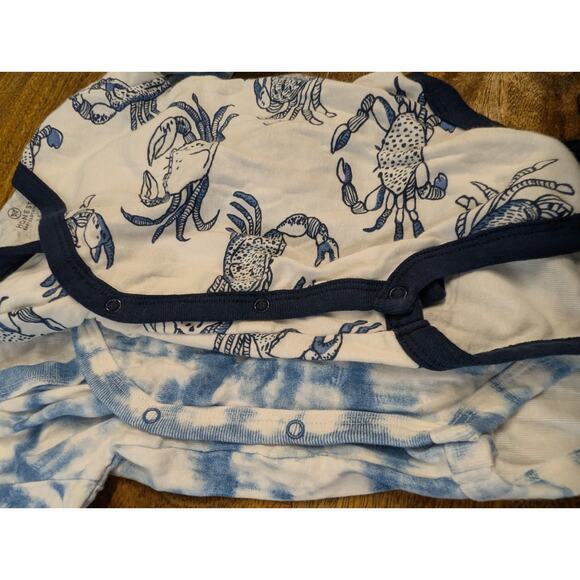 Honest Baby Size 3-6 Months 2pc Bundle Lot Bodysuit Side Snap Outfit Blue Crab - Picture 12 of 13